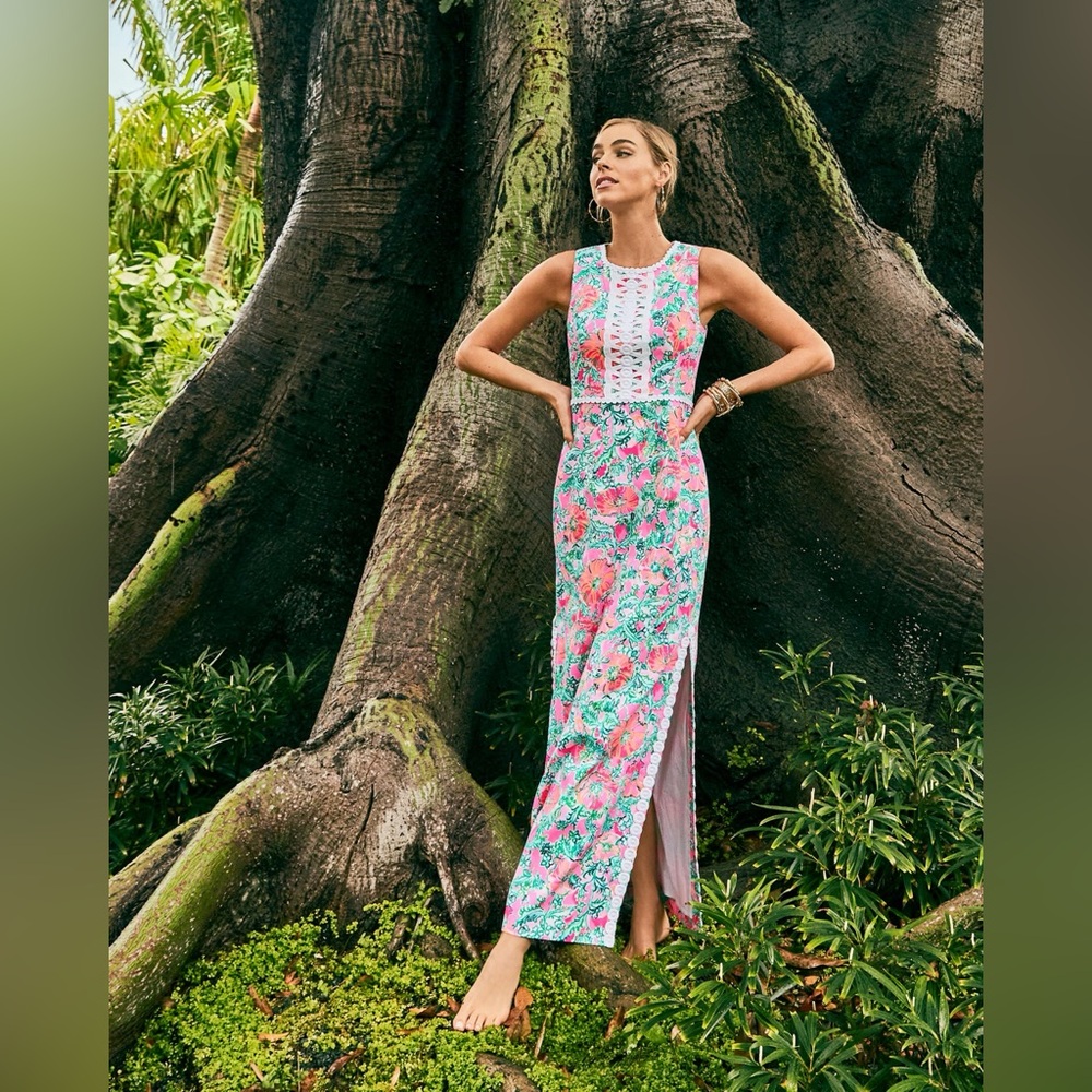 NWT Lilly Pulitzer Ashler Maxi Stretch Shift Size 6 Perfect Poppy